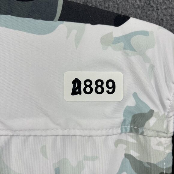 Porter & Ash Kinetic Stretch Shirt Mens Medium Short Sleeve Abstract White Green - Picture 16 of 16